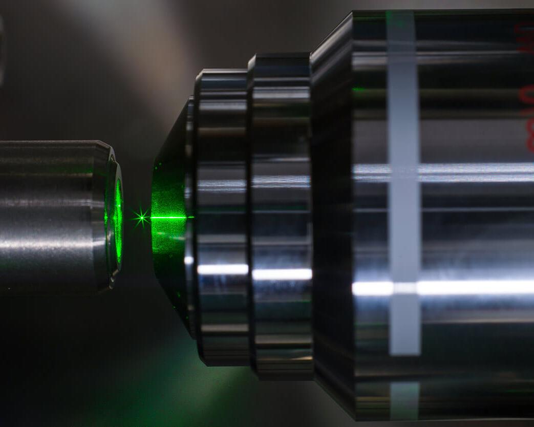 Close up of optical instrument at University of Rochester Institute of Optics