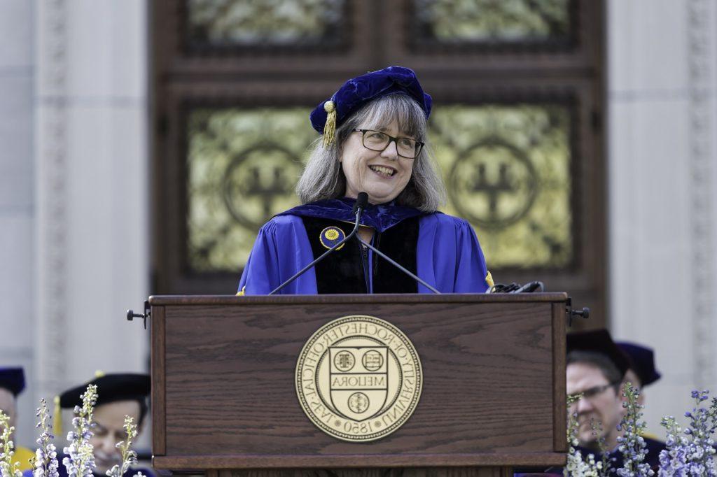 Donna Strickland, Nobel Laureate and Professor of Physics, University of Waterloo delivers the commencement address.